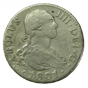 Hiszpania, Karol III, 2 reale 1801 S, Sewilla (232)