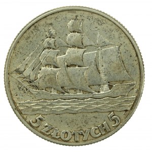II RP, 5 złotych 1936, Żaglowiec (247)