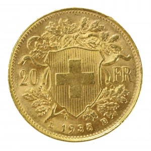 Szwajcaria, 20 franków 1935, Berno (252)