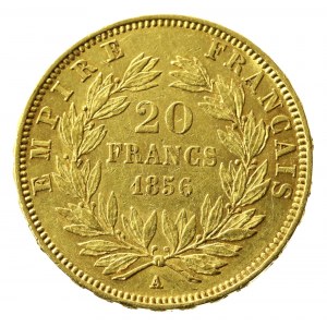 Francja, Napoleon III, 20 franków 1856 A, Paryż (255)