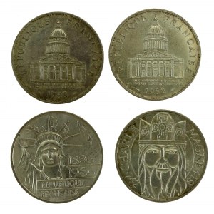 Francja, V Republika, zestaw 100 franków 1982-1990 A, Paryż. Razem 4 szt. (411)