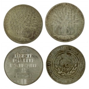 Francja, V Republika, zestaw 100 franków 1982-1990 A, Paryż. Razem 4 szt. (411)