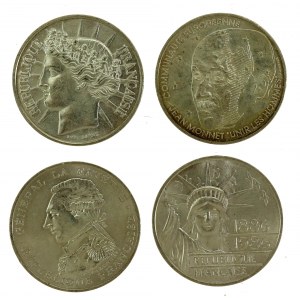Francja, V Republika, zestaw 100 franków 1986-1992 A, Paryż. Razem 4 szt. (412)