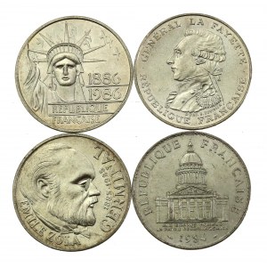 Francja, V Republika, zestaw 100 franków 1984-1986 A, Paryż. Razem 4 szt. (414)