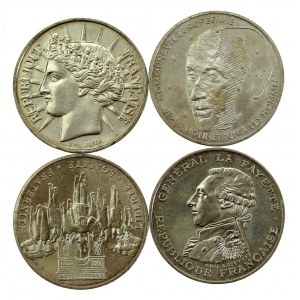Francja, V Republika, zestaw 100 franków 1987-1994 A, Paryż. Razem 4 szt. (415)