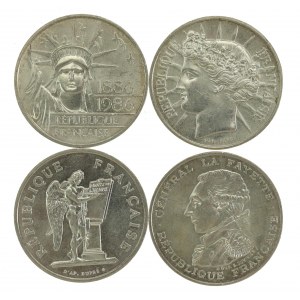 Francja, V Republika, zestaw 100 franków 1986-1989 A, Paryż. Razem 4 szt.(416)