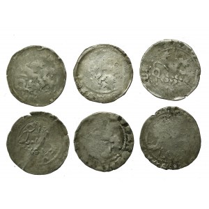 Czechy, Wacław IV, zestaw groszy praskich. Razem 6 szt. (839)