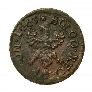 John II Casimir, crown shilling 1663 TLB, Ujazdów (581)