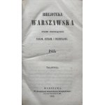 BIBLIOTEKA WARSZAWSKA 1845 tom I