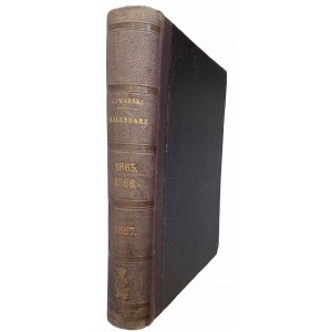3 KALENDARZE JAWORSKIEGO 1865,1866,1867 PLANY WARSZAWY