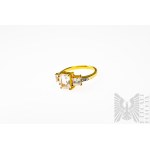 Ring mit 5 natürlichen weißen Saphiren 2,5 ct, 925 Silber