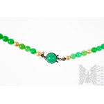 Necklace of Dyed Jadeite and Saltwater Cultured Akoya Pearls, Sterling Silver 835