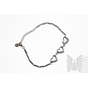 Silberarmband mit Herzen, 925 Silber