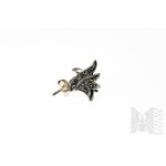Blattförmige Ohrringe mit natürlichen Markasiten, 925 Silber