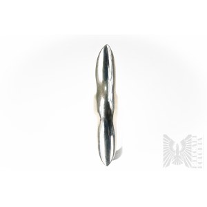 Dünner und länglicher Ring in Wellenform, 925 Silber