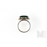 Ring mit natürlichem Malachit, 925 Silber