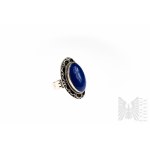 Ring mit natürlichem Lapislazuli, 925 Silber