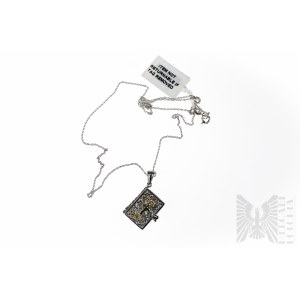 Collana con Bibbia aperta, argento 925