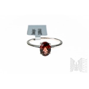 Pierścionek z Naturalnym Granatem o masie 1.24 ct, Srebro 925
