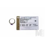 Ring with Natural Amethyst 2.45 ct and 12 White Topazes 0.06 ct, Silver 925, Has Gemporia Certificate
