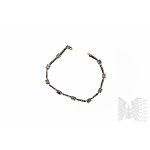 Náramok s prírodnými ametystmi, citrínmi, modrými topásmi, granátmi a peridotmi, striebro 925