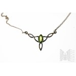 Necklace with Natural Peridot weighing 1.31 ct, 925 Silver