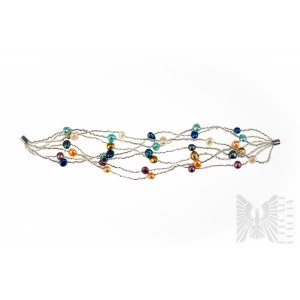 Bracelet de perles de culture d'eau douce multicolores