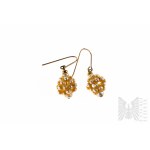 Earrings with Cultured Freshwater Pearls, Product Weight 2.20 Grams, Open Clasp.