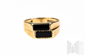 Men's Signet with Onyx, 375/9K Gold