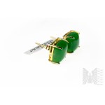 Kolczyki Pozłacane z Barwionym Jadeitem 12 ct, Srebro 925 Pozłacane