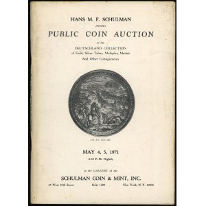 Schulman Coin & Mint, INC., 4-5.05.1971, Public Coin Auction of the Deutschland Collection of Gold, Silver Talers, Multi...