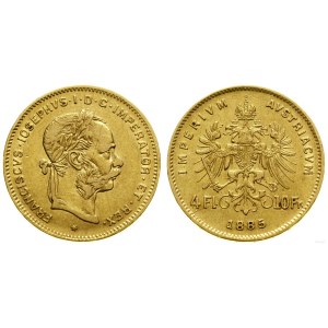 Austria, 4 floreny = 10 franków, 1885, Wiedeń