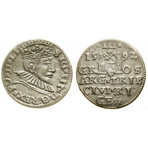 Polska, trojak, 1592, Ryga