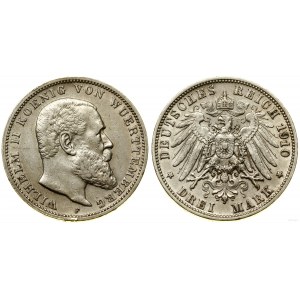 Niemcy, 3 marki, 1910 F, Stuttgart