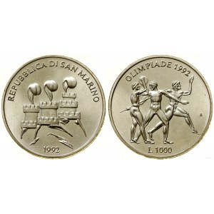 Saint-Marin, 1 000 lires, 1992, Rome