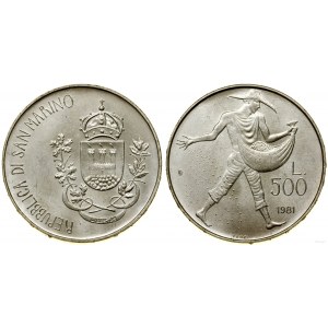 San Marino, 500 lira, 1981, Rome