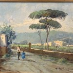 F. FONTANA, Glimpse of a village (unidentified location).