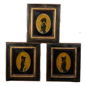 ANONIMO, Series of three pieces, profiles on metal.