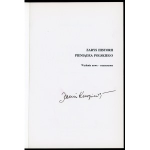 Kurpiewski, Zarys historii pieniądza polskiego [autographe].