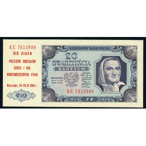 Imprint on 1 banknote - XIX PTAiN Presidents' Convention