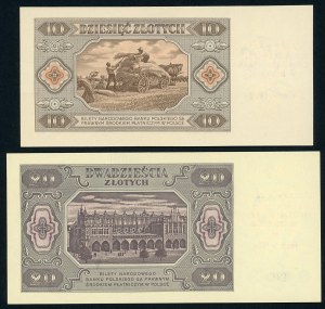 Nadruki na 2 banknotach - 35 - lat PTAiN W Będzinie