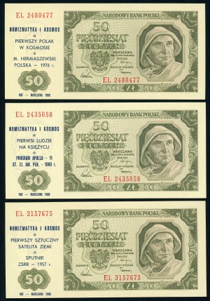 Nadruki na 5 banknotach - Numizmatyka i Kosmos