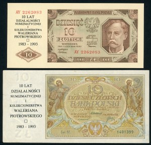 Nadruki na 2 banknotach - Walerian Piotrowski