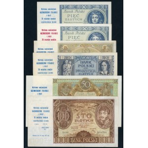 Prints on 6 banknotes - Kazimierz Franke