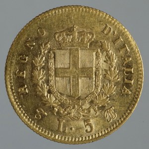 5 lirów, 1863, Włochy