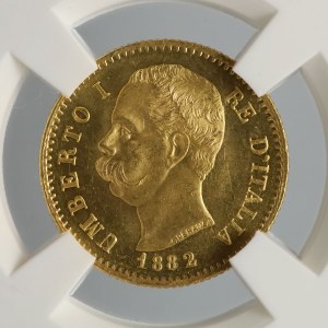 GRADING, 20 lira, 1882, Italy