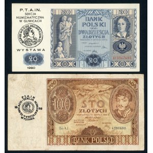 Nadruki na 2 banknotach - PTAiN Sekcja Numizmatyczna w Gliwicach