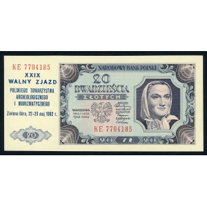 Nadruk na banknocie - XXIX ZJAZD PTAiN, 1982