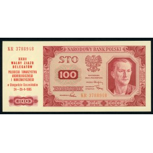 Nadruk na banknocie - XXII ZJAZD PTAiN, 1985