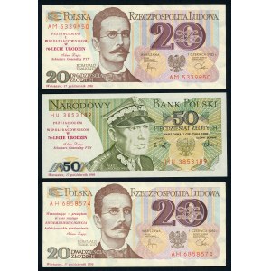 Nadruk na 3 banknotach -